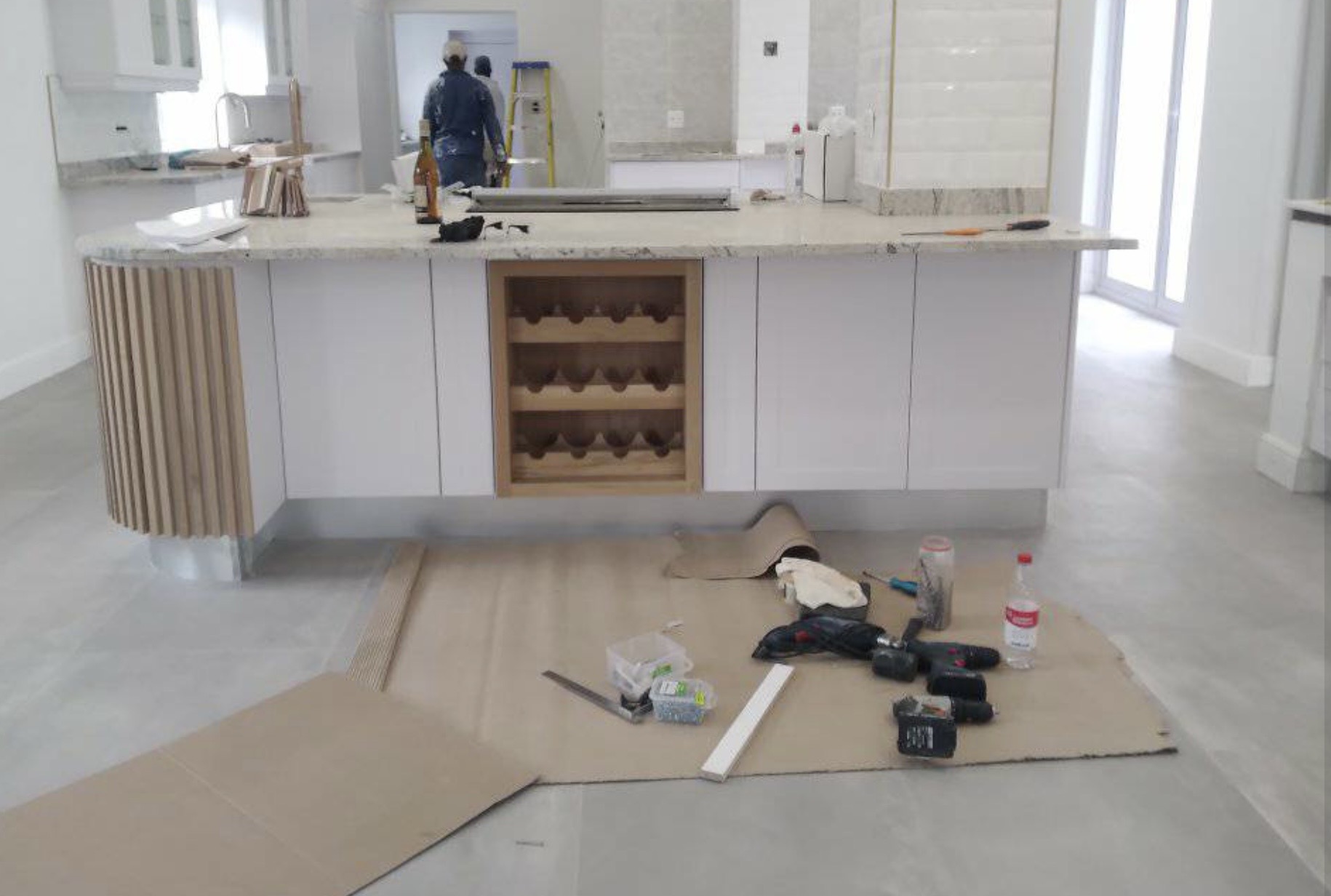 Shaker kitchen with wine rack