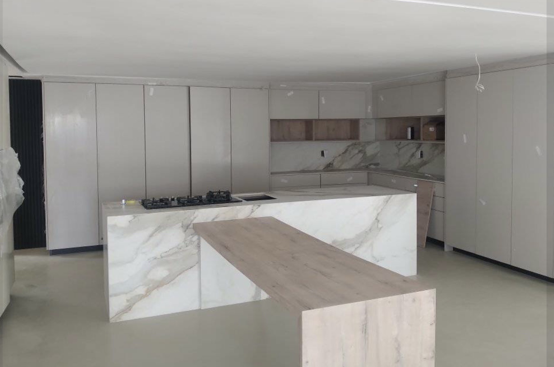 Marble island kitchen