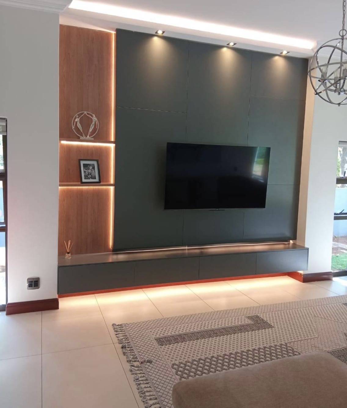 TV media wall with LED